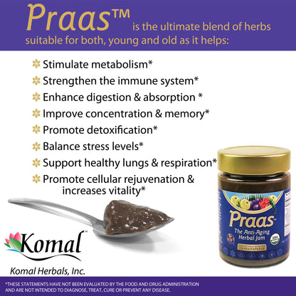 Praas supports metabolism immune system digestion lung health and increases vitality