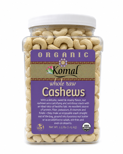 Cashews, Whole 2.5lb (1.13 kg), Organic