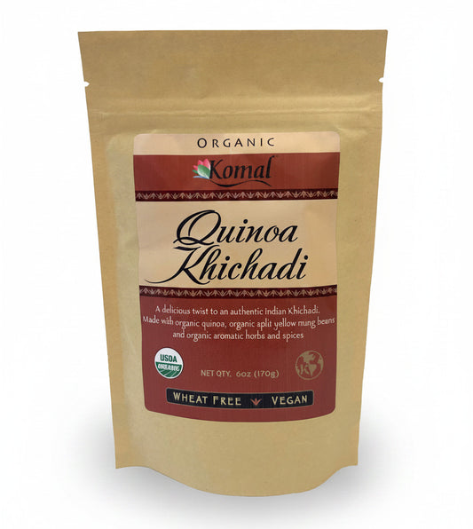 Komal Organic Quinoa Khichadi package on a white background