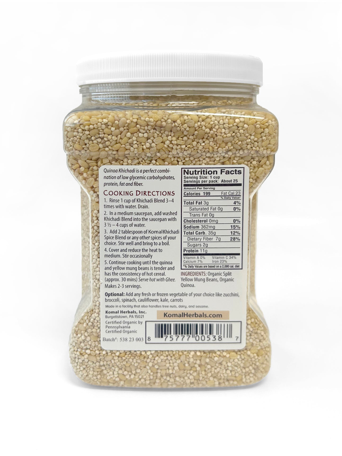 Quinoa Khichadi Blend, 3.7lb Jar (1680g), Organic
