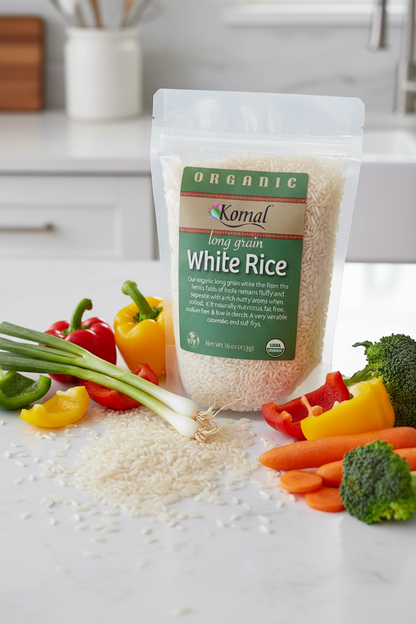 Rice Long Grain, White , 16oz (453g) Bag, Organic
