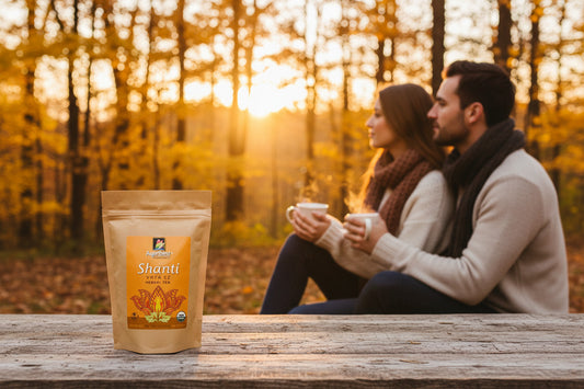 AyurBest Organics Shanti Vata EZ Herbal Tea warms the soul from fall through winter months.