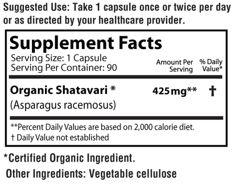 Wholesale - Shatavari Herbal Supplements - 90 Count (425mg) Capsules