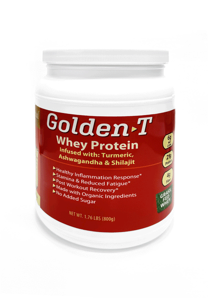 Golden T Whey Protein available in Chocolate.