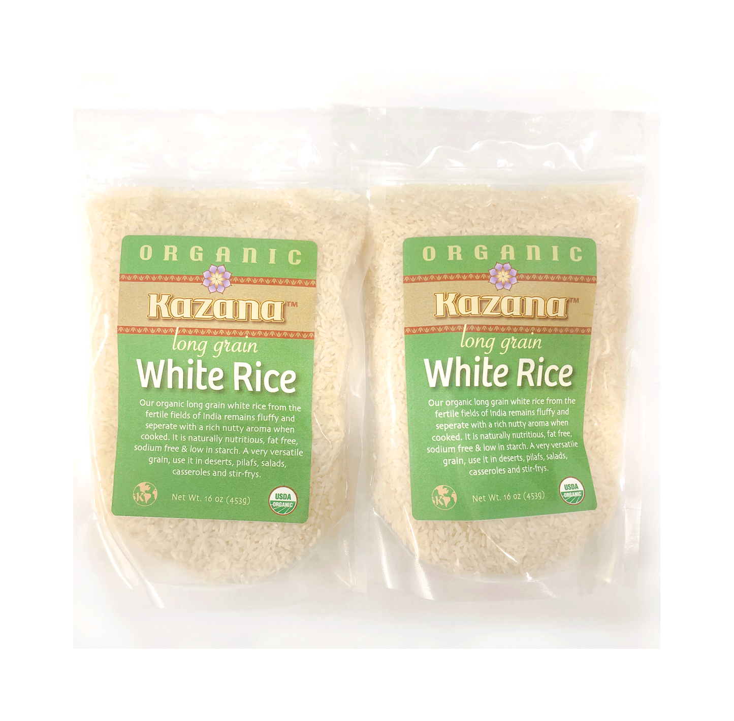 Organic Long Grain Rice 16oz 2 Pack