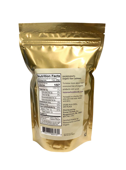 Cashews, Whole 1lb (454g), Organic