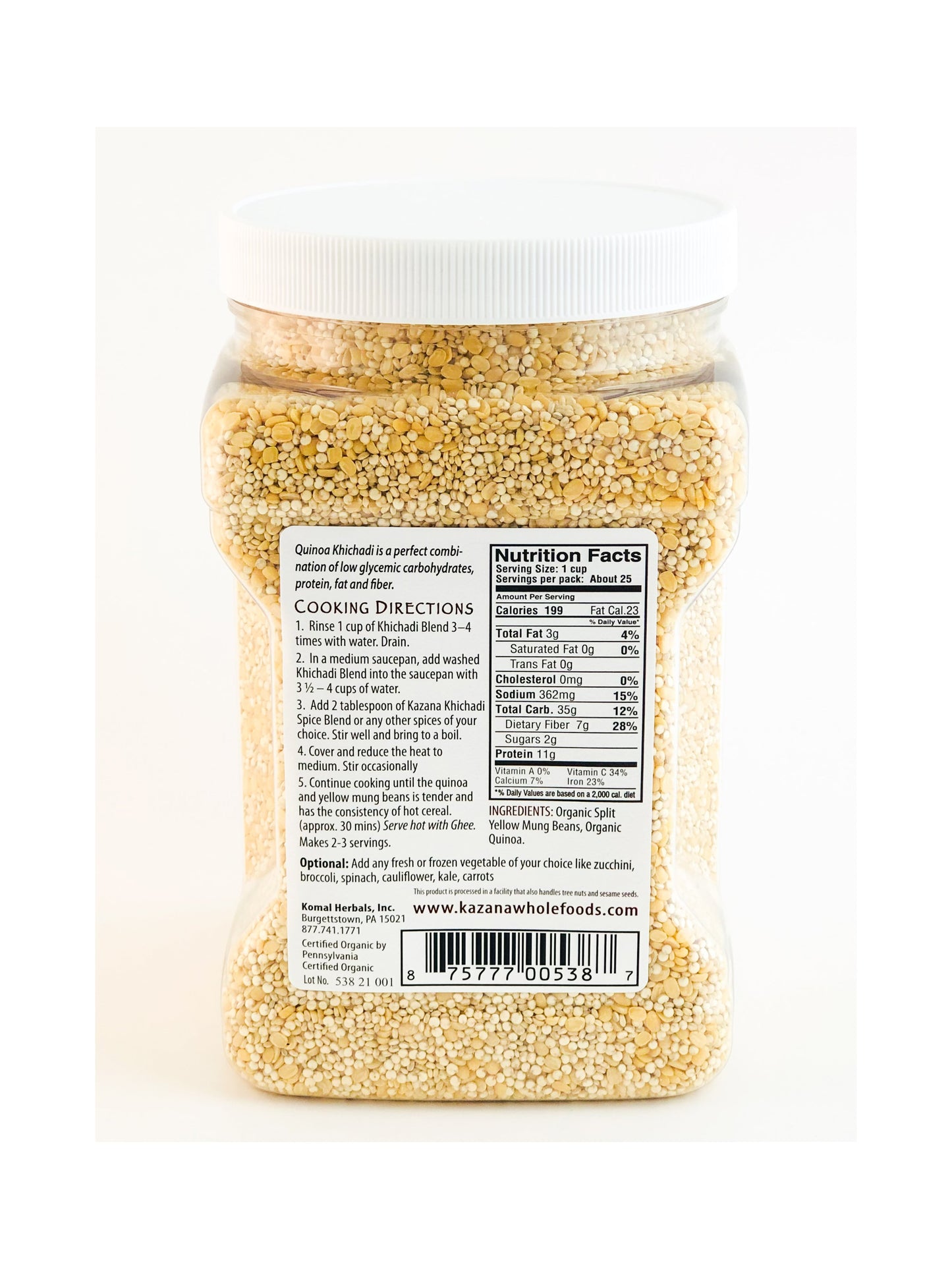 Wholesale Khichadi Quinoa Blend, Organic 3.7lb Jar (1680g)