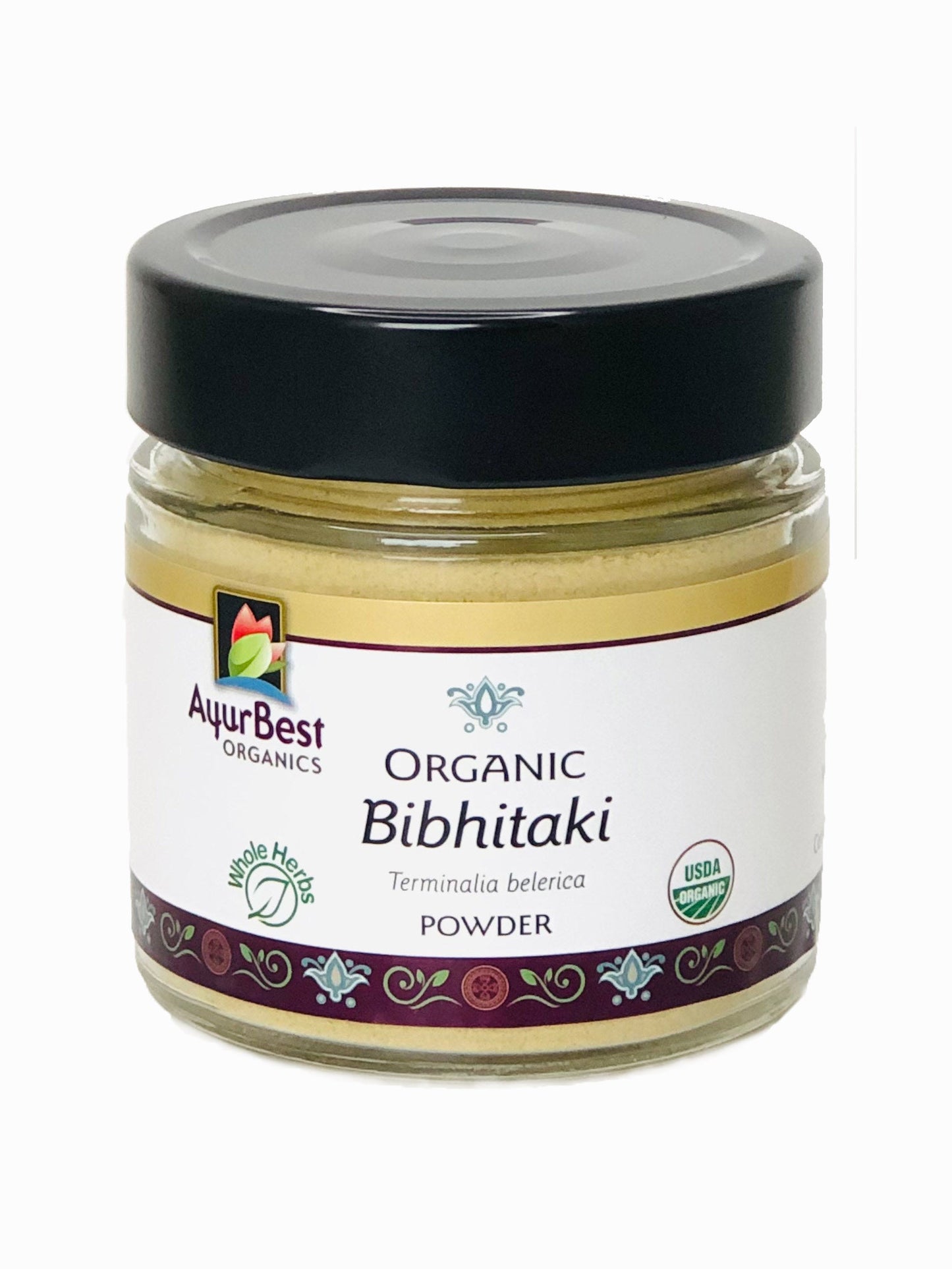 Wholesale Spices & Herbs - Bibhitaki Powder, Organic 4.4oz (124g) Jar