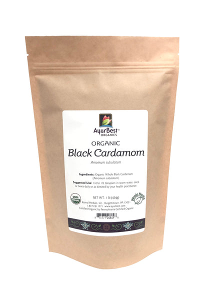 Wholesale Spices & Herbs - Black Cardamom Whole, Organic 1lb (454g) Bag