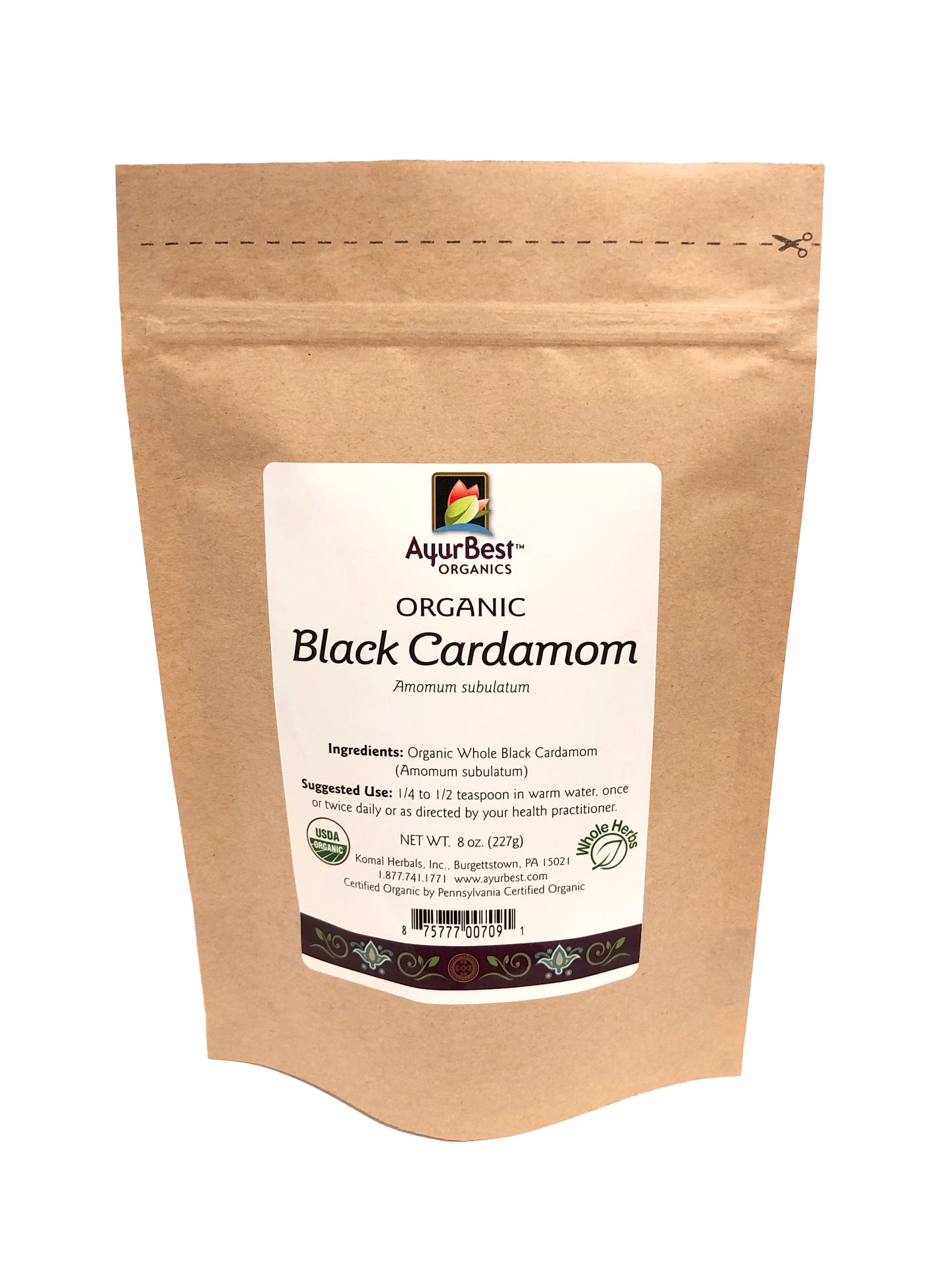 Wholesale Spices & Herbs - Black Cardamom Whole, Organic 8oz (227g) Bag