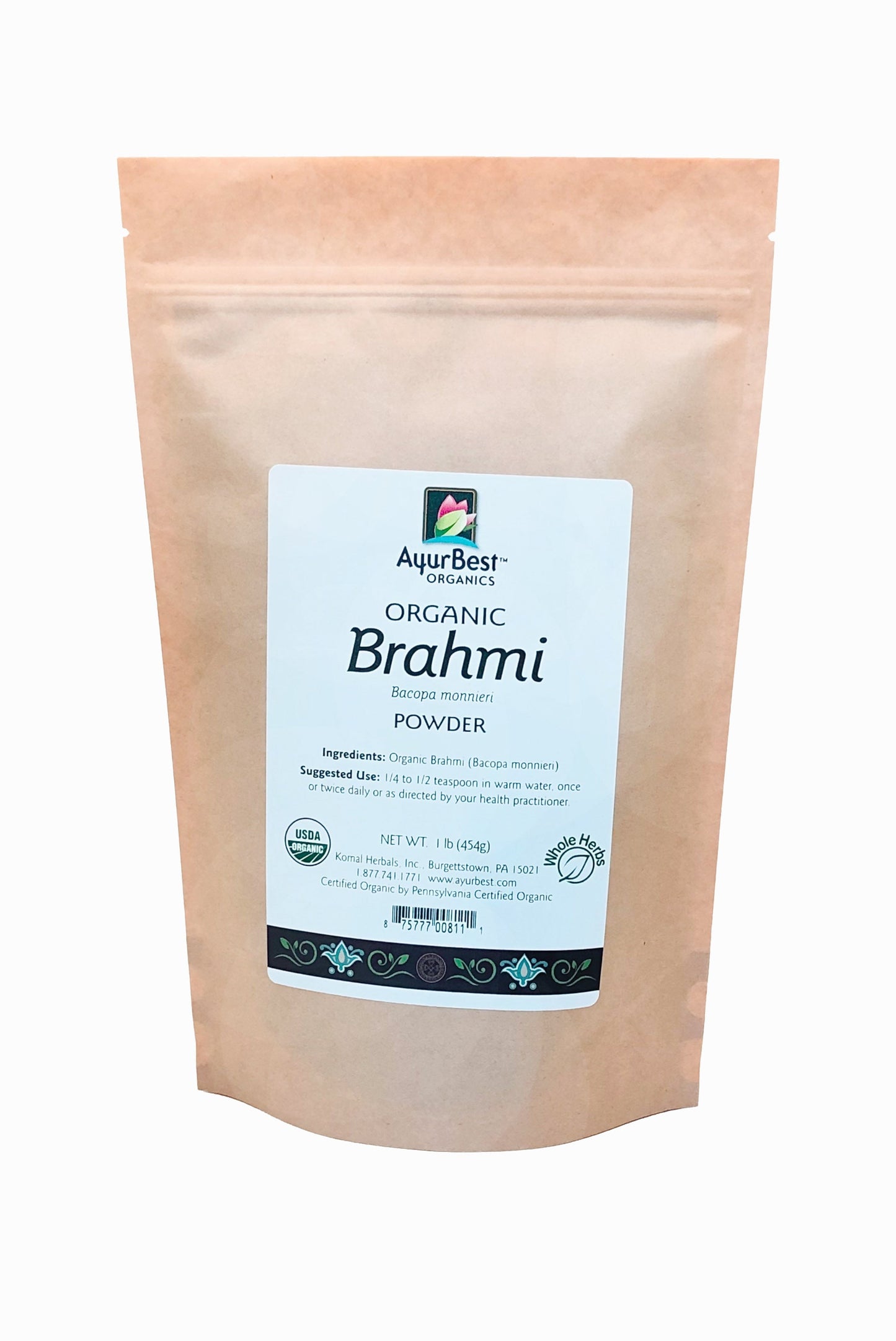 Wholesale Spices & Herbs - Brahmi (Bacopa) Powder, Organic 1lb (454g) Bag