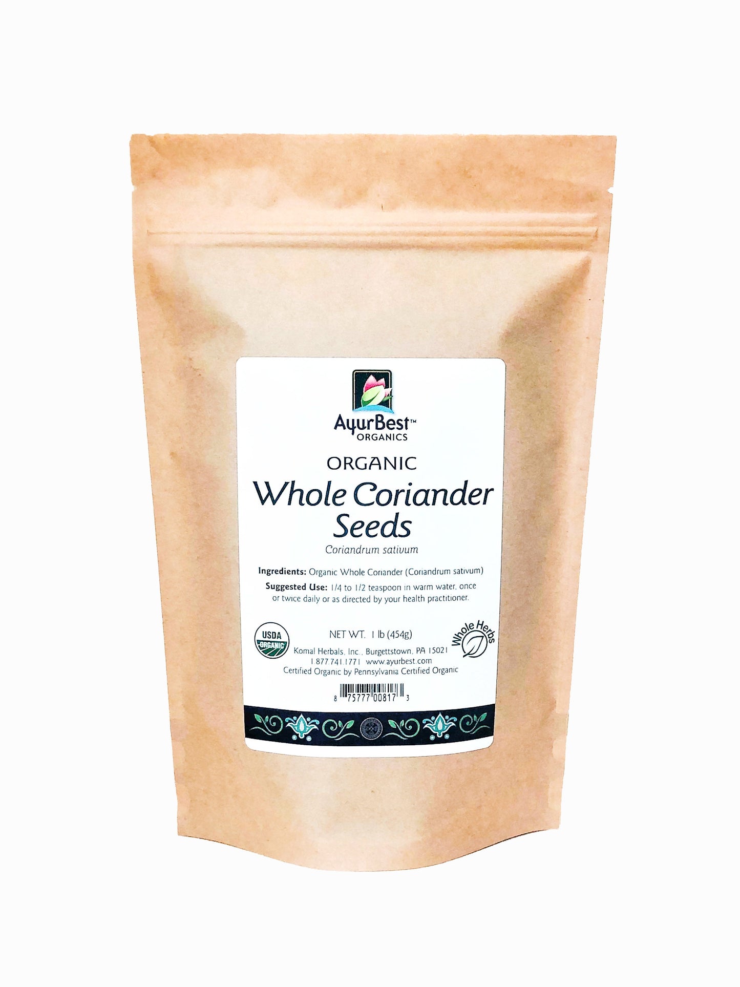 Wholesale Spices & Herbs - Coriander Seed Whole, Organic 1lb (4554g) Bag