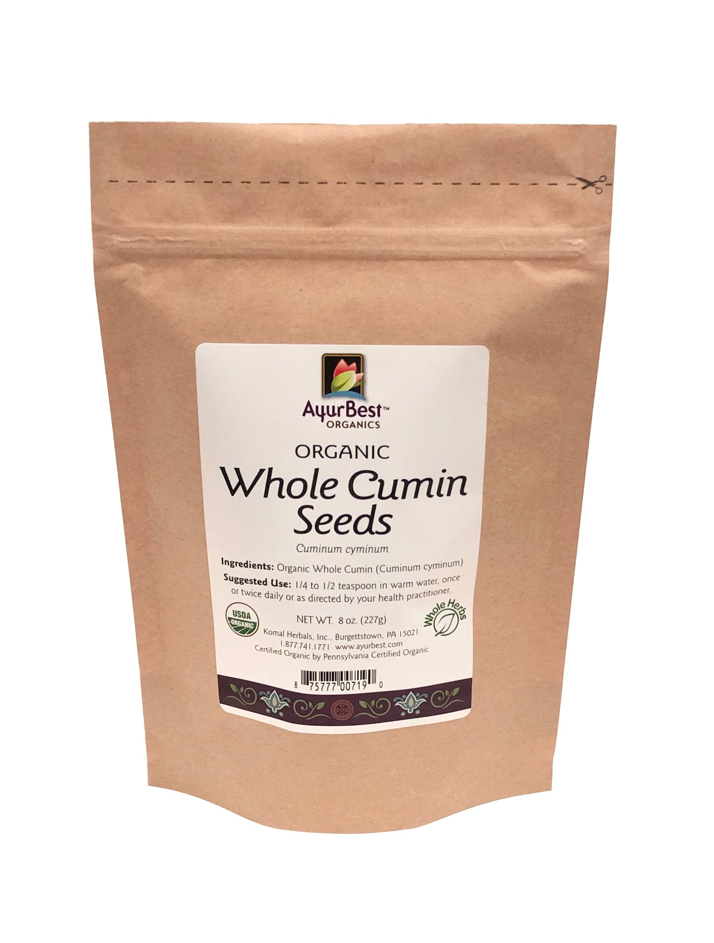 Wholesale Spices & Herbs - Cumin Seed Whole, Organic 8oz(227g) Bag