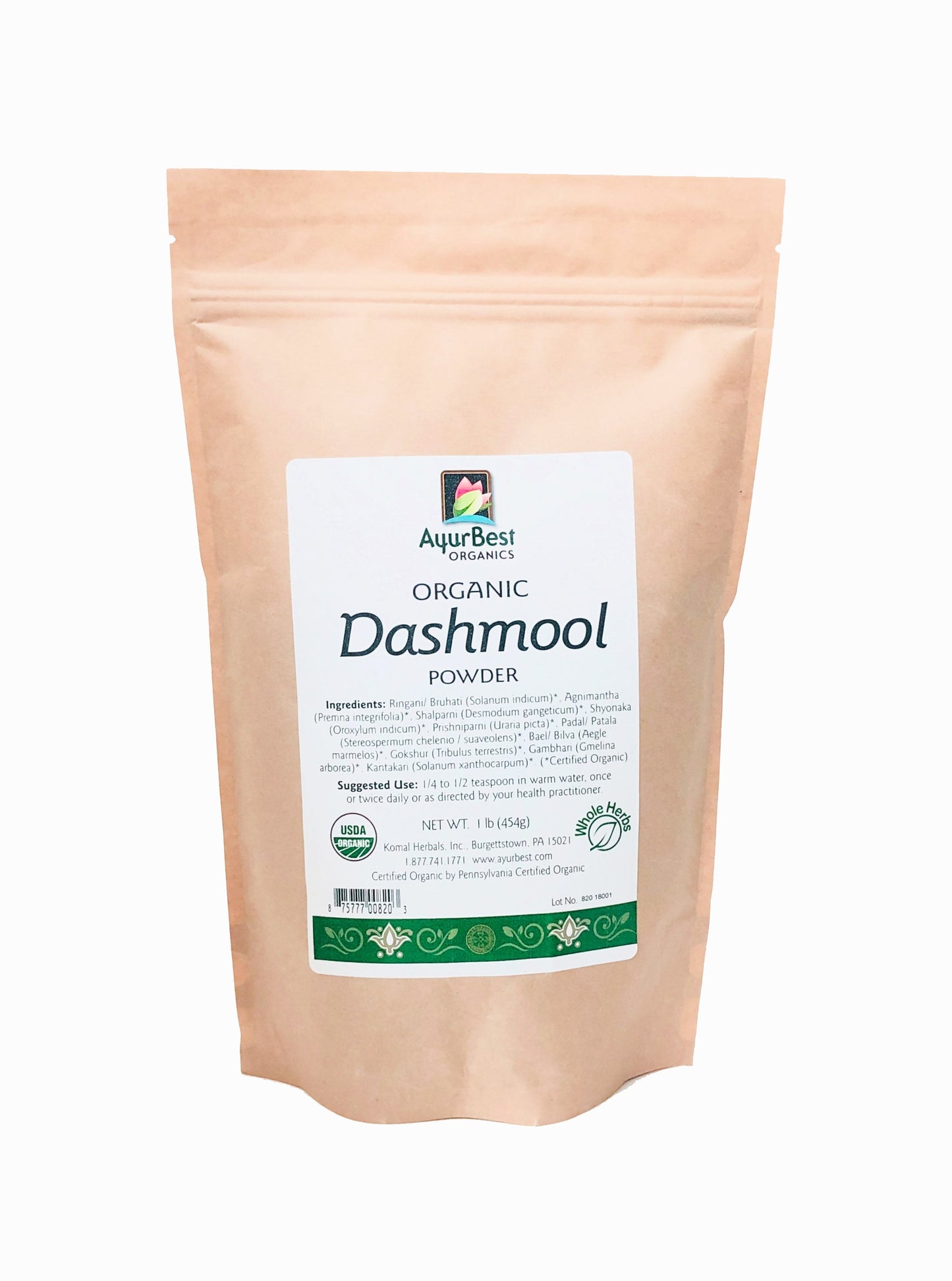Wholesale Spices & Herbs - Dashmool Powder, Organic 1lb (454g) Bag