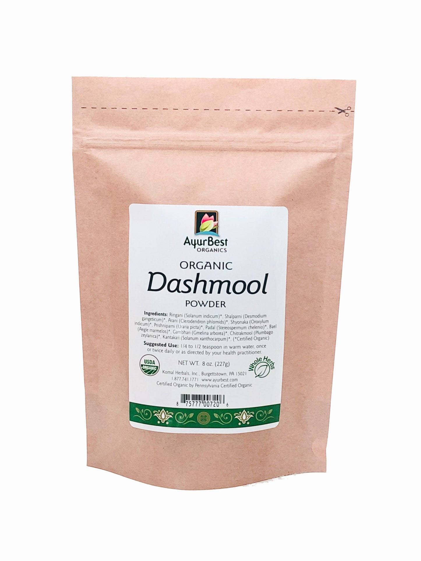 Wholesale Spices & Herbs - Dashmool Powder, Organic 8oz(227g) Bag