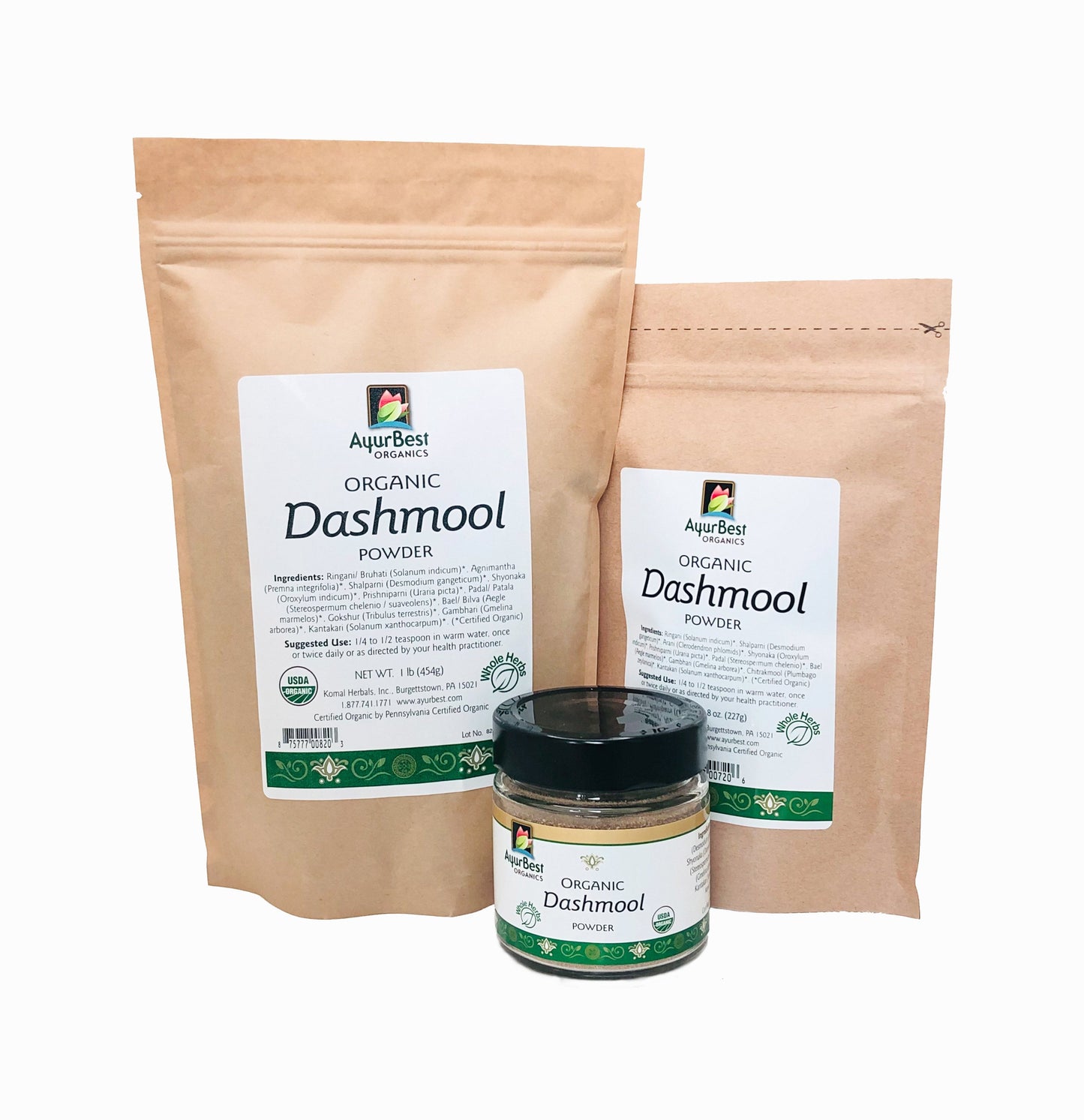 Wholesale Spices & Herbs - Dashmool Powder, Organic 8oz(227g) Bag