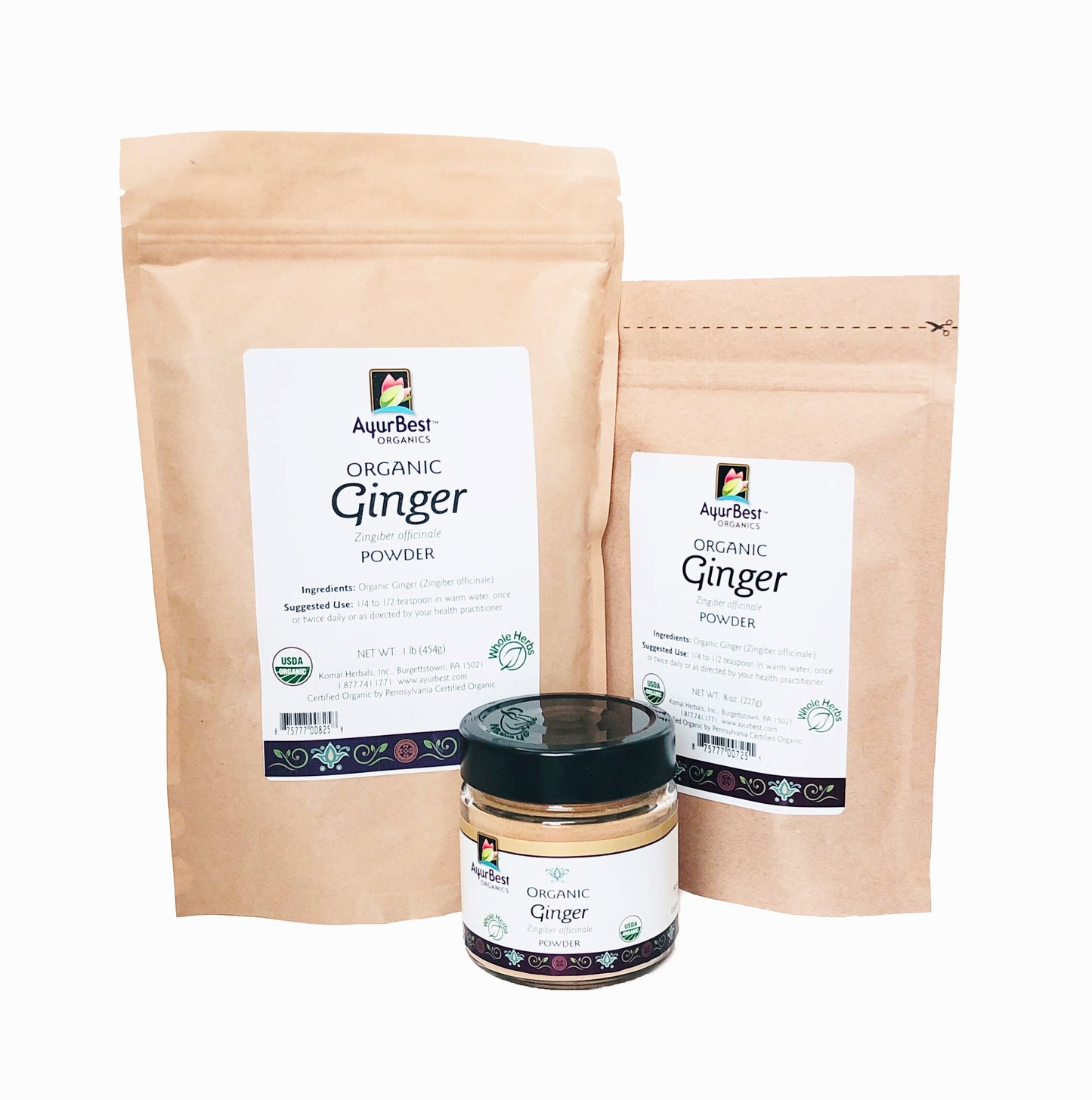 Wholesale Spices & Herbs - Ginger Powder, Organic 1lb (454g) Bag