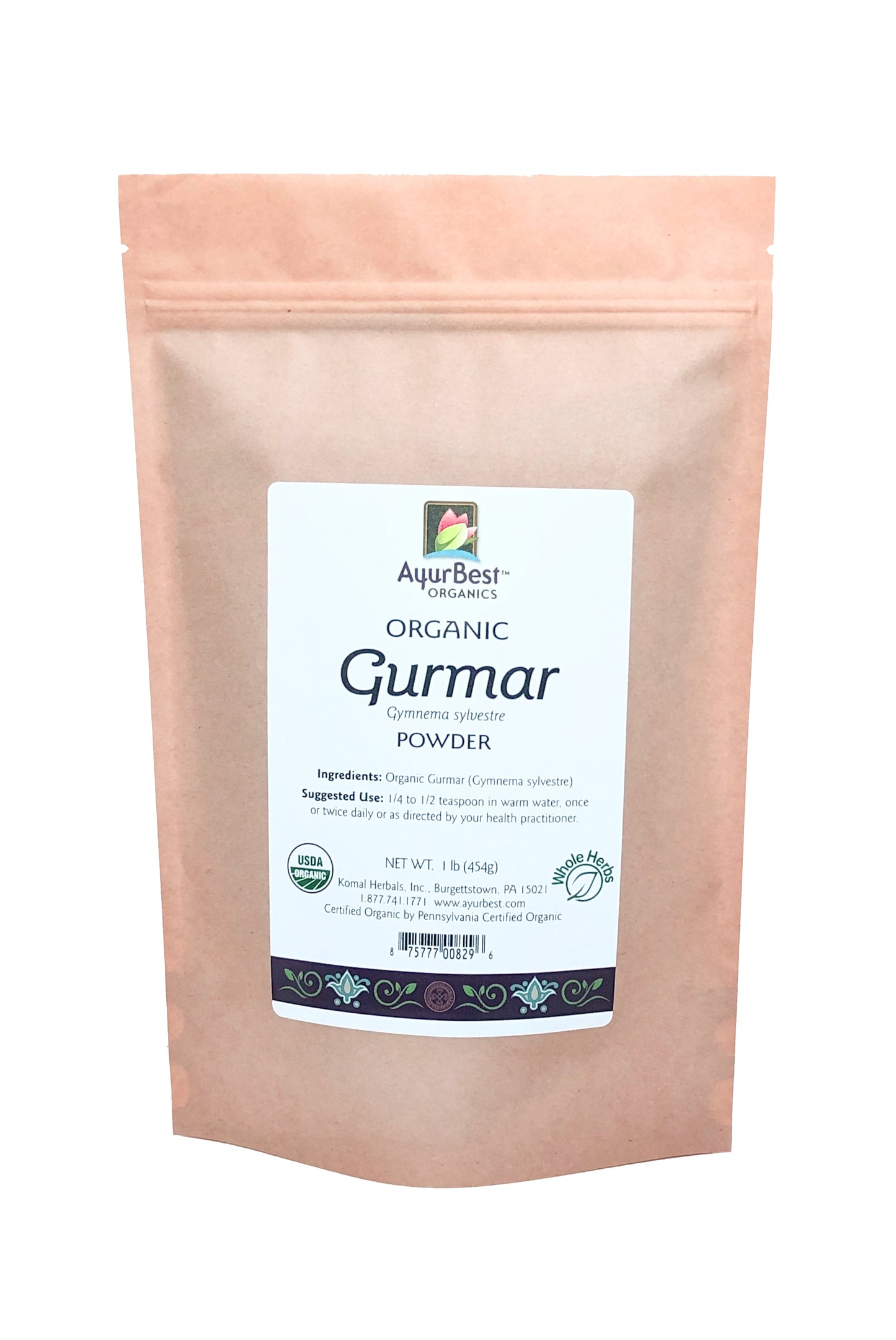 Wholesale Spices & Herbs - Gurmar Powder, Organic 1lb(454g) Bag