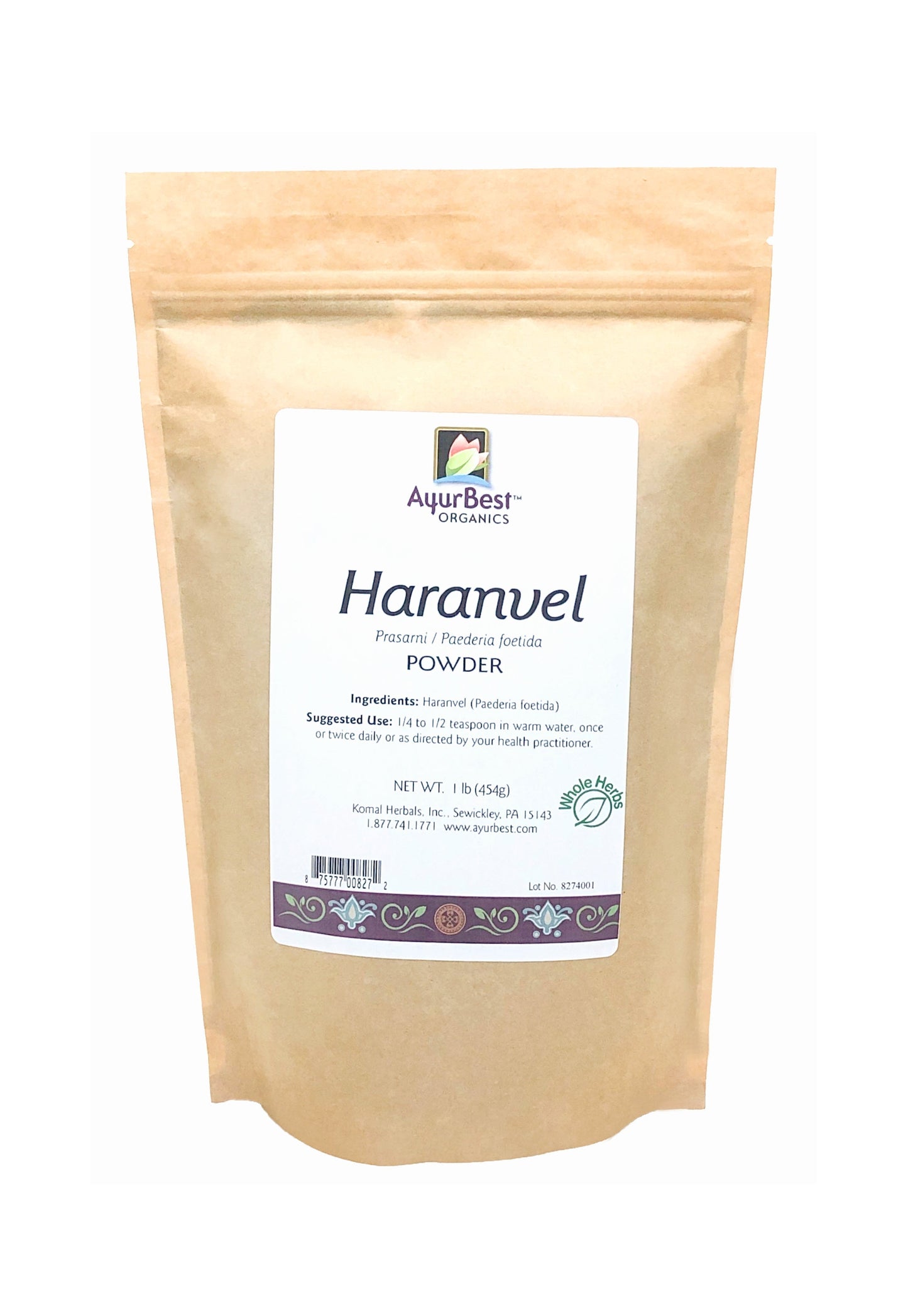 Wholesale Spices & Herbs - Haranvel Powder 1lb (454g) Bag