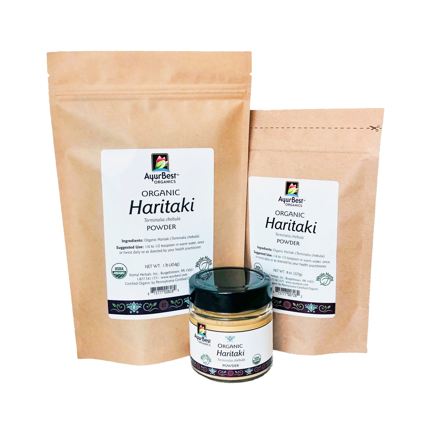 Wholesale Spices & Herbs - Haritaki Powder, Organic 4.4oz(125g) Jar