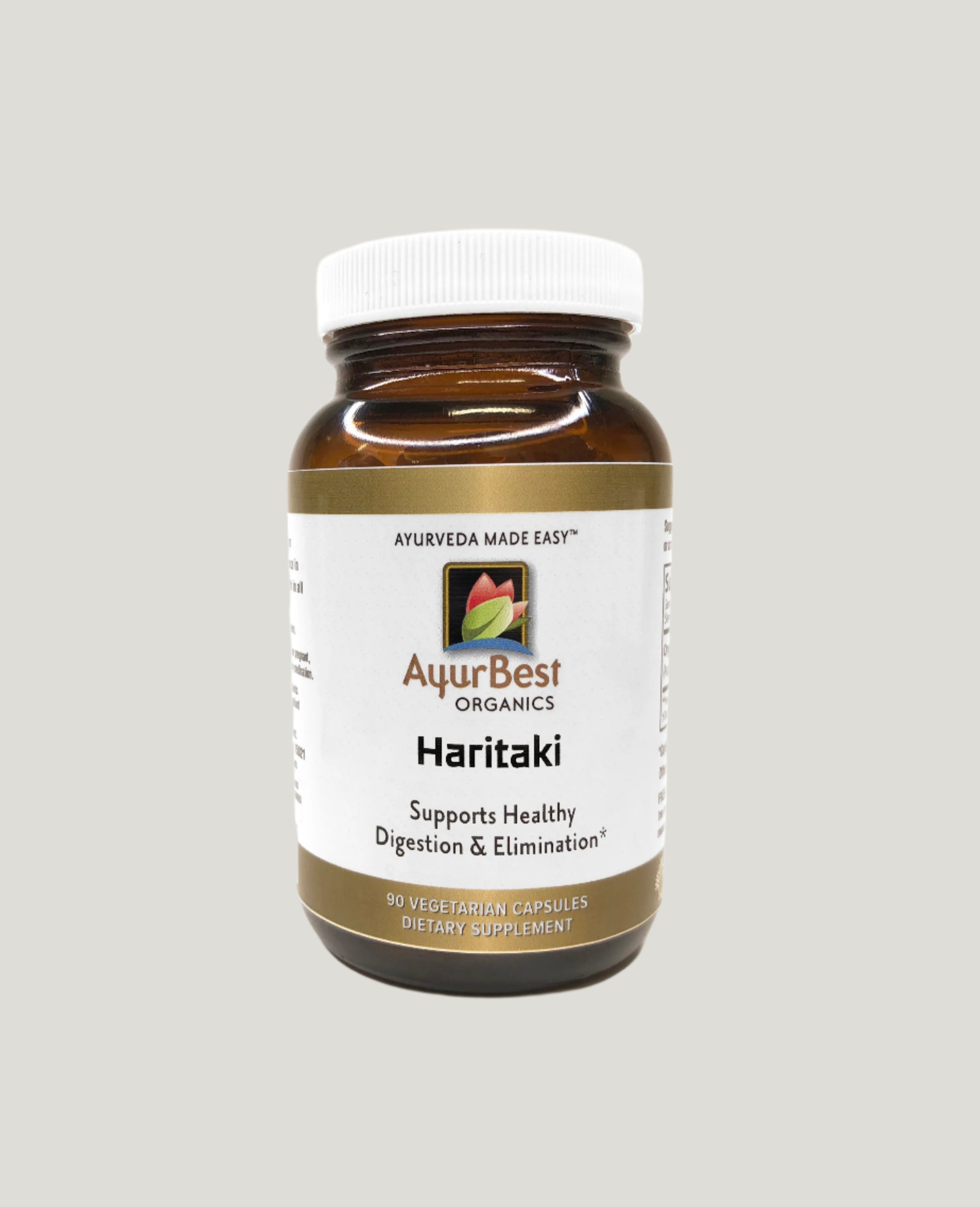 Haritaki supports healthy digestion and elimination vata support 90 vegeterain capsules Ayurveda made easy