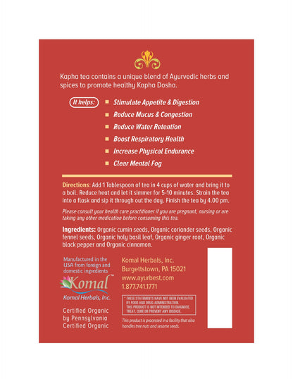 Shakti Kapha EZ Herbal Tea , Organic (Wholesale)