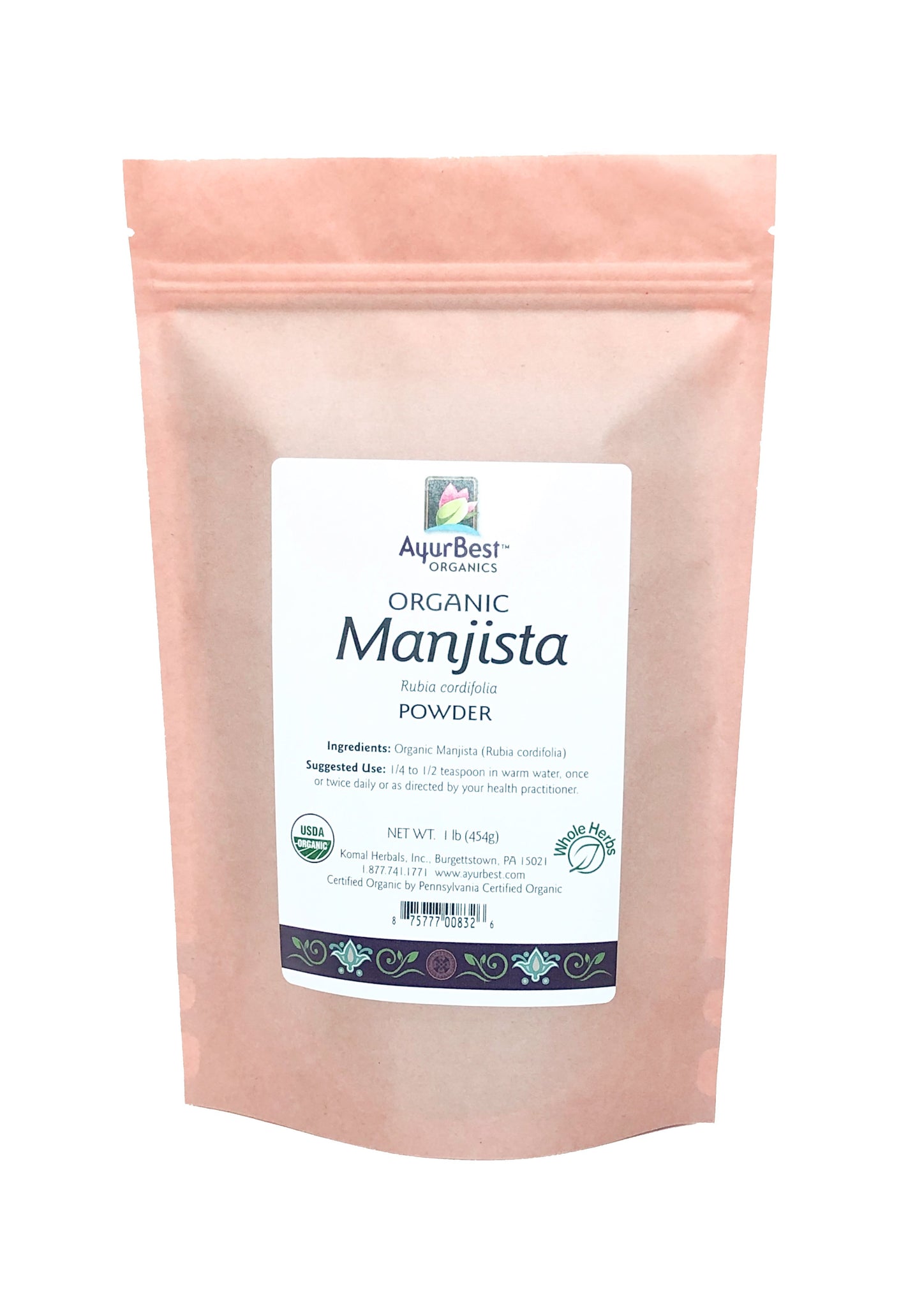 Wholesale Spices & Herbs - Manjista Powder, Organic 1lb (454g) Bag