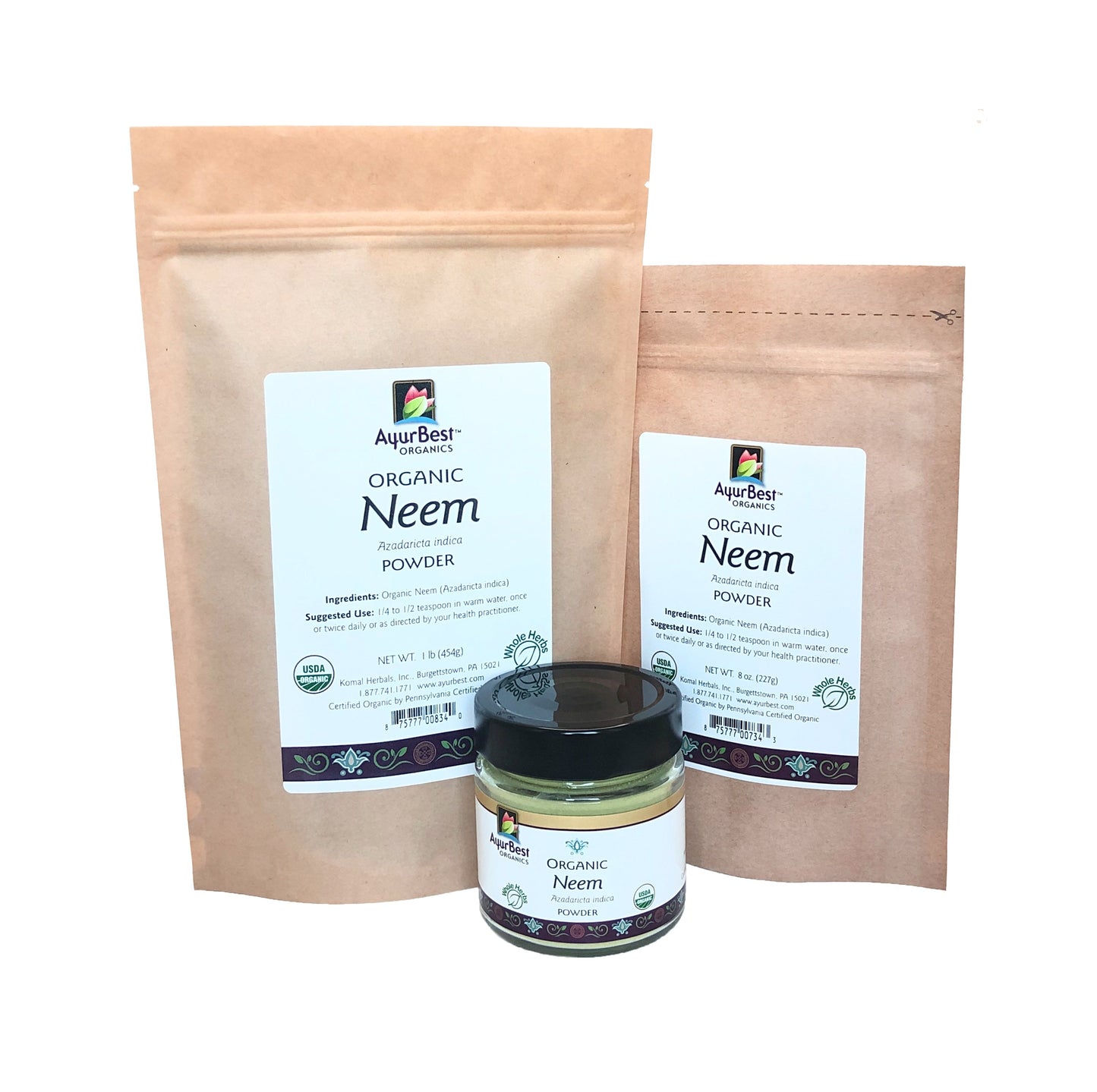 Wholesale Spices & Herbs - Neem Powder, Organic 8oz (227g) Bag