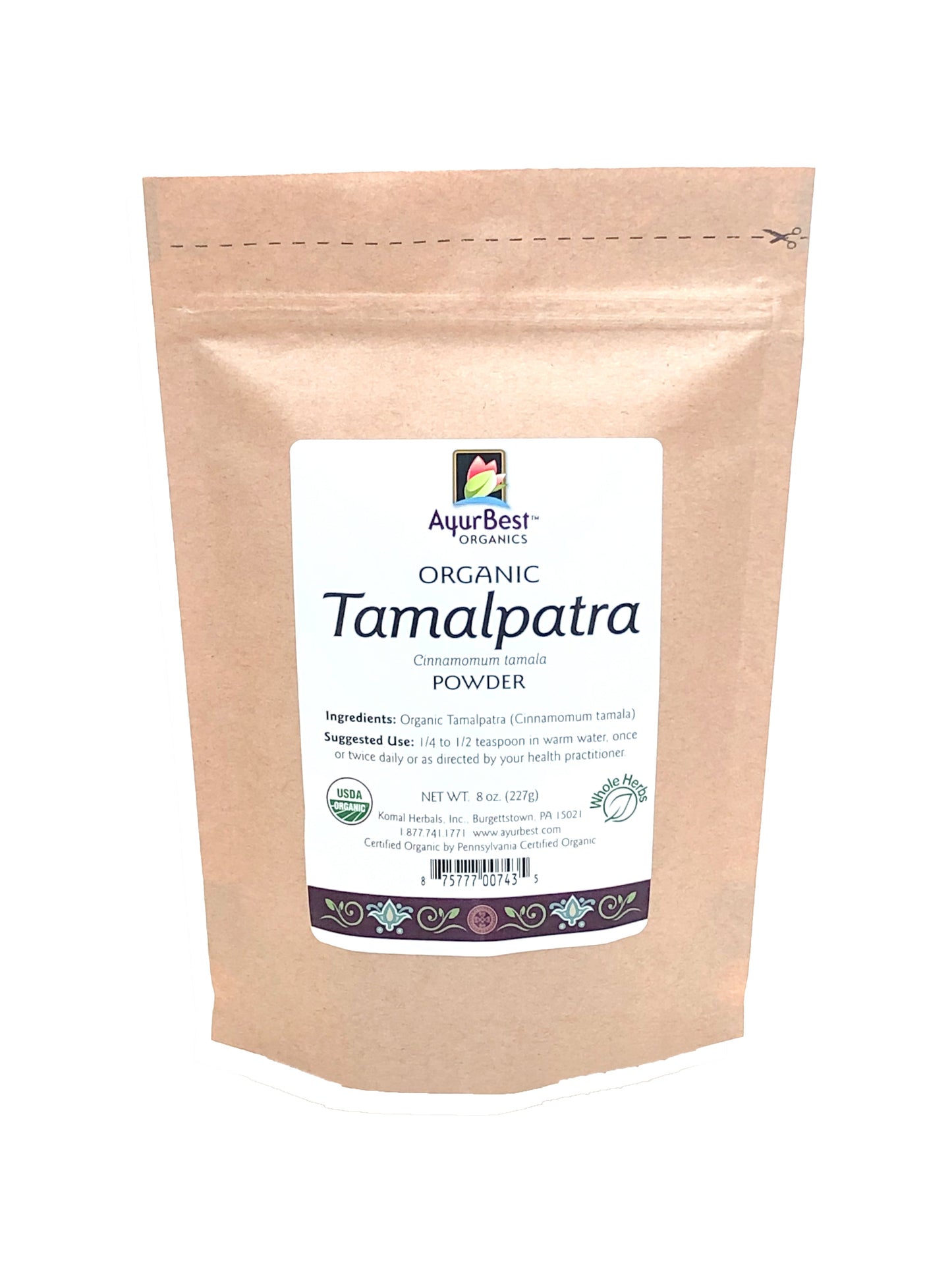 Wholesale Spices & Herbs - Tamalpatra (Indian Bay Leaf) Powder, Organic 8oz (227g) Bag