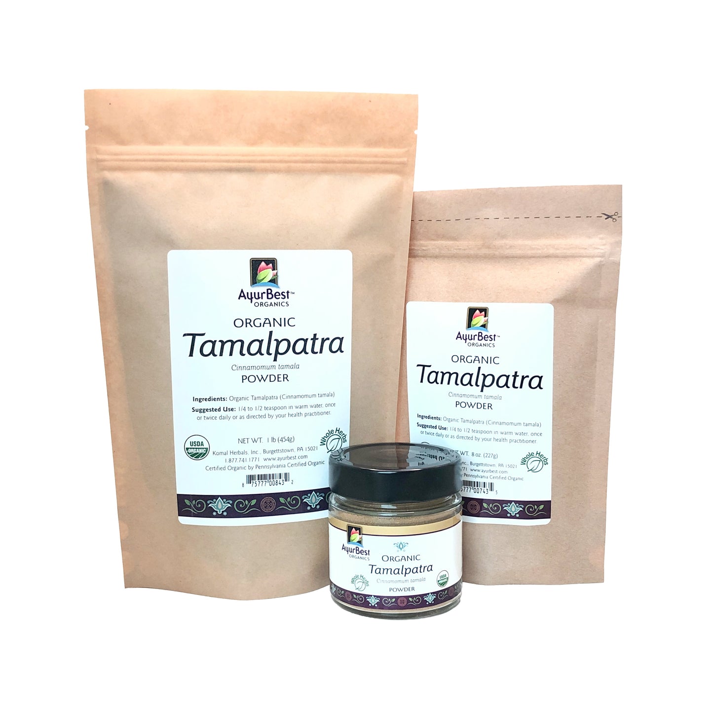 Wholesale Spices & Herbs - Tamalpatra (Indian Bay Leaf) Powder, Organic 3.2oz (93.2g) Jar