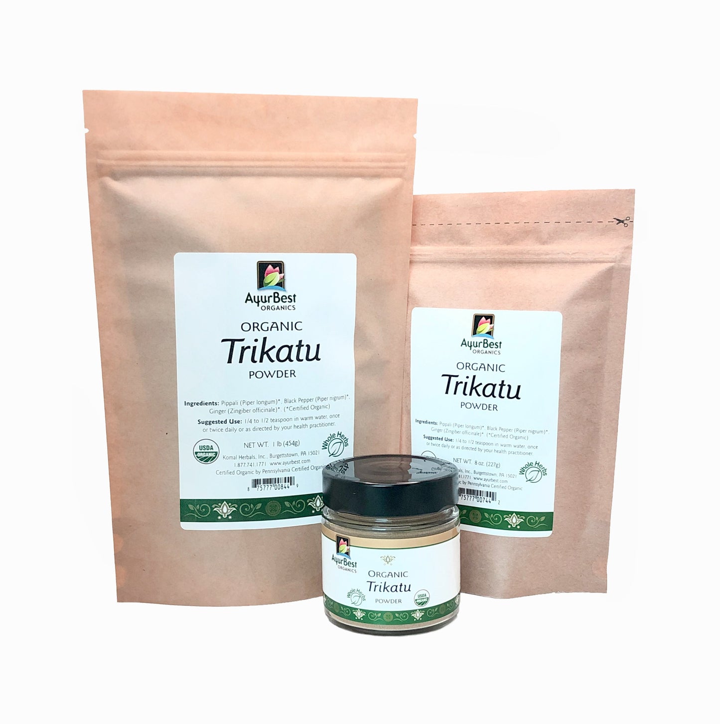Wholesale Spices & Herbs - Trikatu Powder, Organic 1 lb (454g) Bag