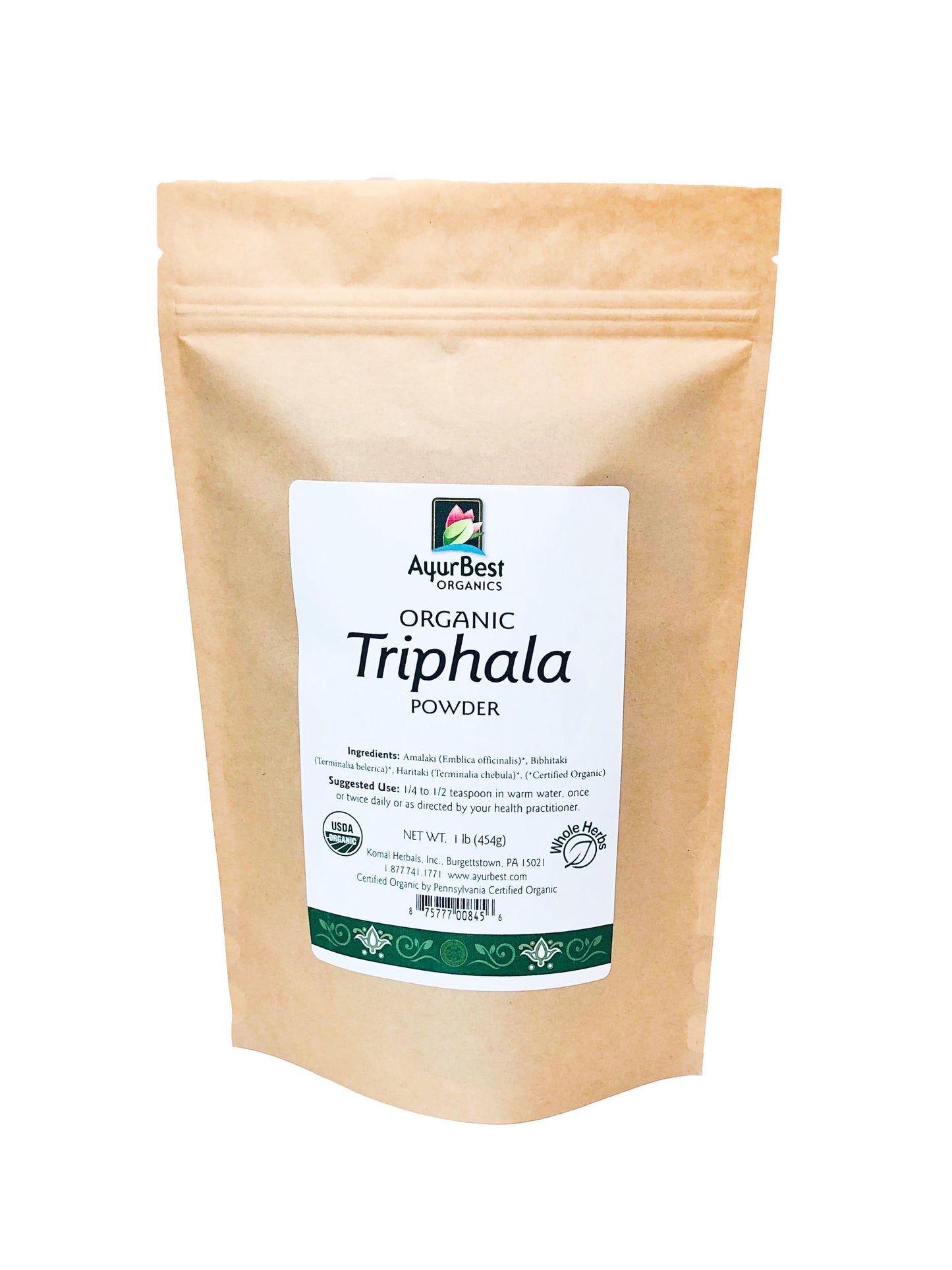 Wholesale Spices & Herbs - Triphala Powder, Organic 1 lb (454g) Bag