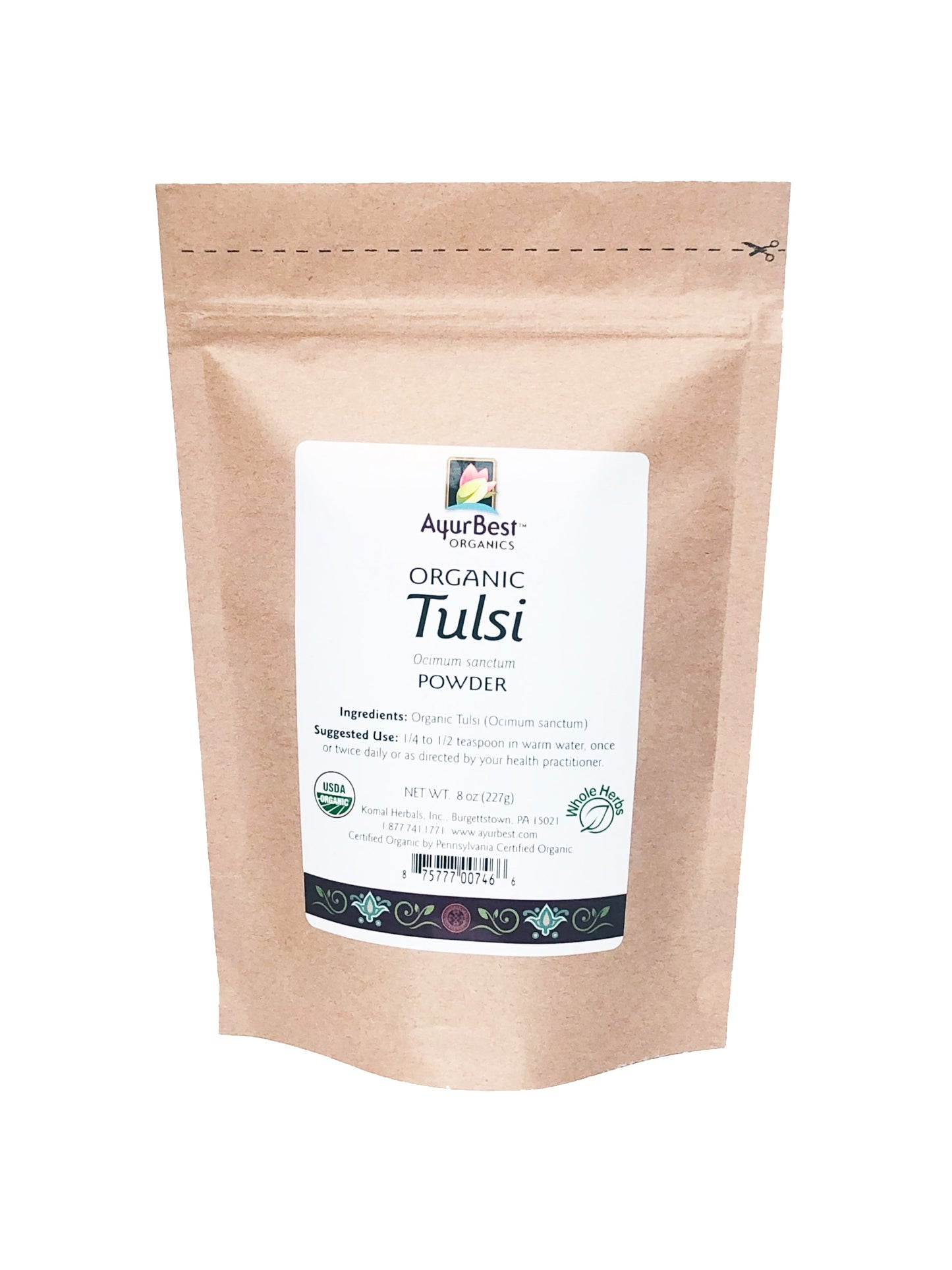 Wholesale Spices & Herbs - Tulsi Powder, Organic 8 oz (227g) Bag