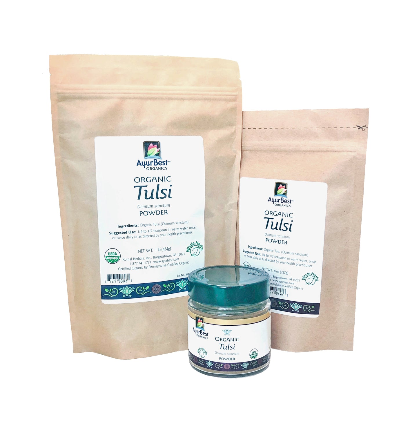 Wholesale Spices & Herbs - Tulsi Powder, Organic 8 oz (227g) Bag