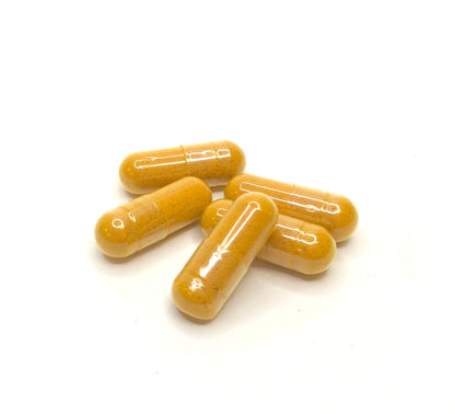 Golden Yellow capsules of Organic Turmeric and Black pepper